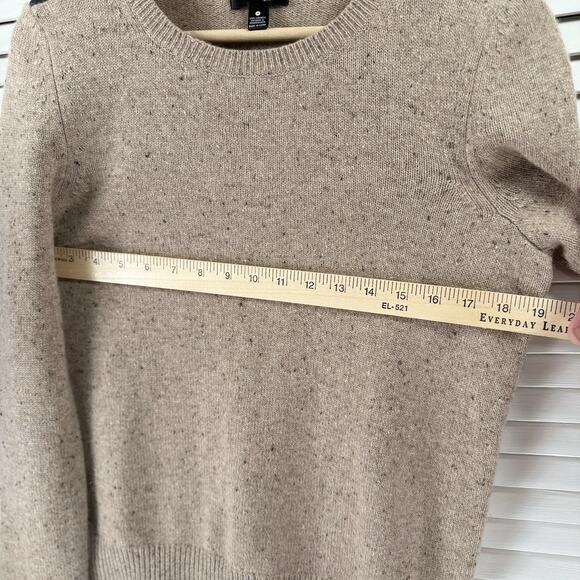 Aqua 100% Cashmere Sweater Zip Shoulder Light Brown Womens SIZE MEDIUM Luxury - Picture 11 of 12